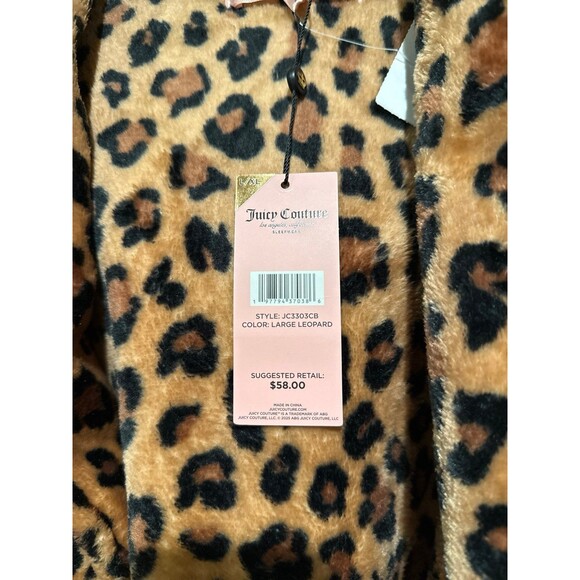 JUICY COUTURE Leopard Print Hooded Robe, L/XL - Picture 6 of 6